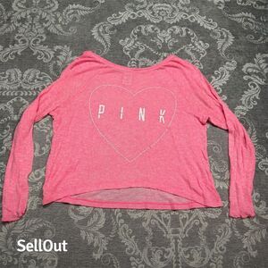 Victoria's Secret PINK Women's M Pink Standard Long Sleeve Pullover Sweater